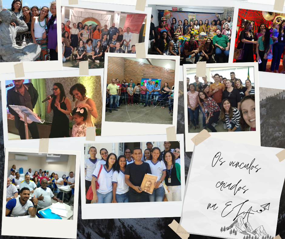 Essas imagens contam um pouco da minha história na EJA. Os encontros que nos proporcionaram a troca de experiências, as aprendizagens vivenciadas juntos, a certeza de estar transformando dentro de cada aluno a possibilidade de sonhar, de se sentir pertencente, de ser resiliente, de transformar a sua vida e a sua história.